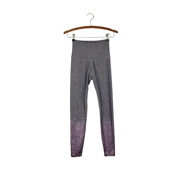 Beyond Yoga Pants - Beyond Yoga Alloy Ombre Leggings High Waisted Gray Pink Metallic Size Small